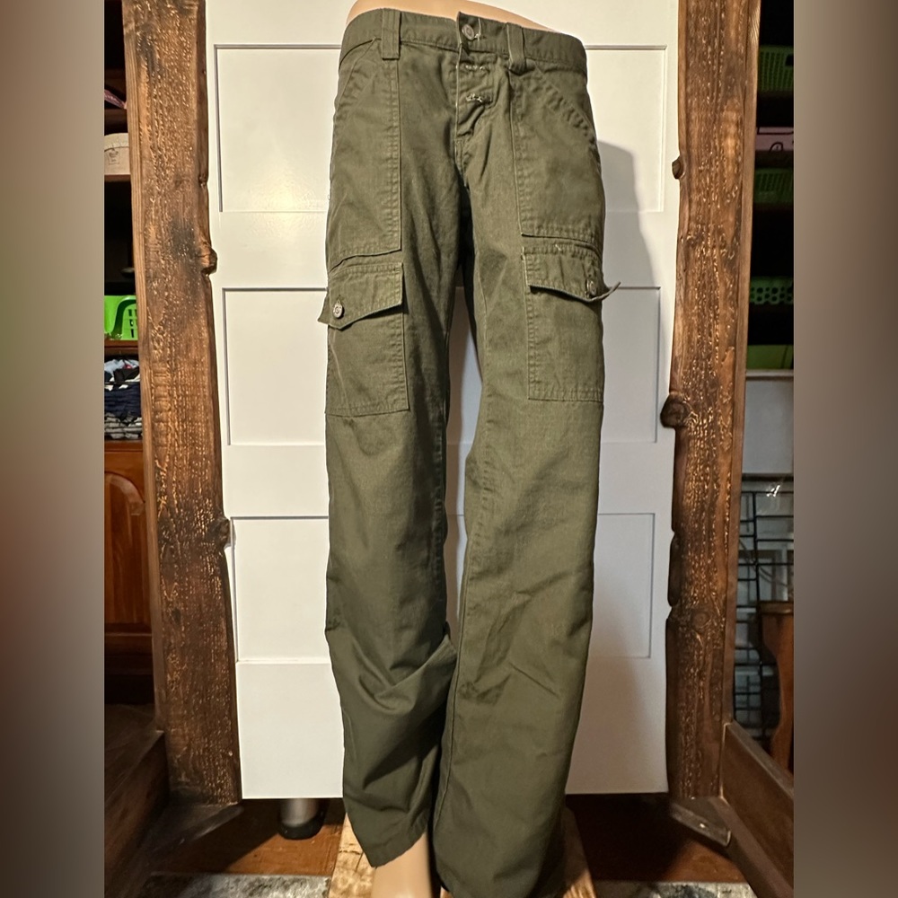 Dickies Green Cargo Pants Juniors 11 Women's Utility 100% Cotton